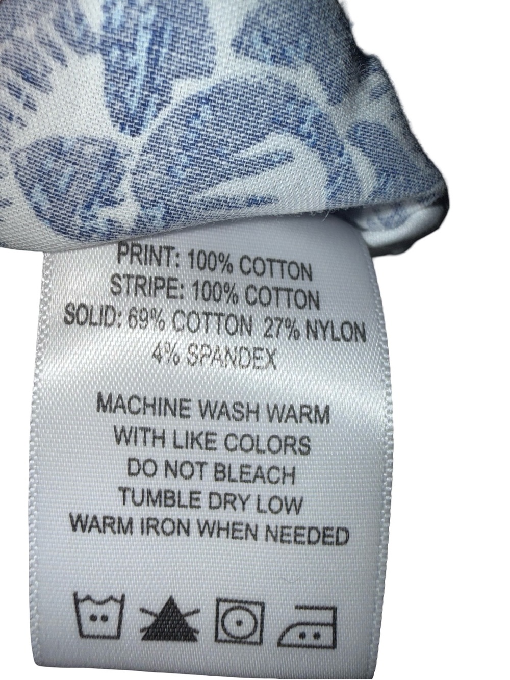 Foxcroft Colette Blouse Size 6 Blue White Floral Long Sleeve Button Front NWT - Picture 12 of 12